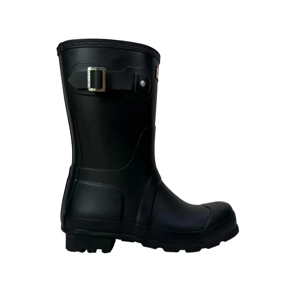 Hunter Original Short Rain Boots Mens‎ 7 Womens 8 Matte Black Waterproof Rubber